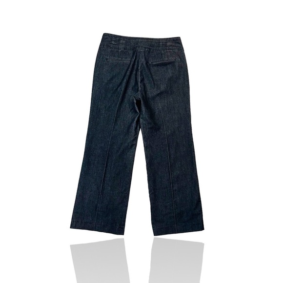 Sandro Sportswear Gray Denim Pleat-Front Wide Leg Crop Pants Size 6 - Picture 8 of 12